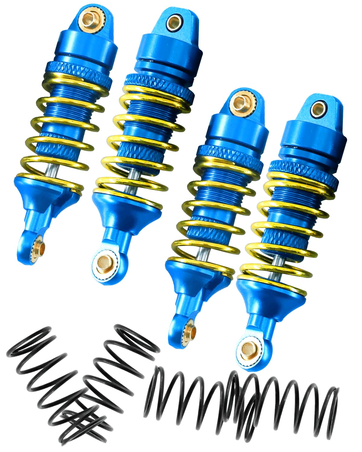 Rcarmumb RC Shocks Absorber Upgrades Part for 1/16 E-Revo/Mini Summit/Mini Slash,Aluminum Front Rear Shocks,4PCS,Blue