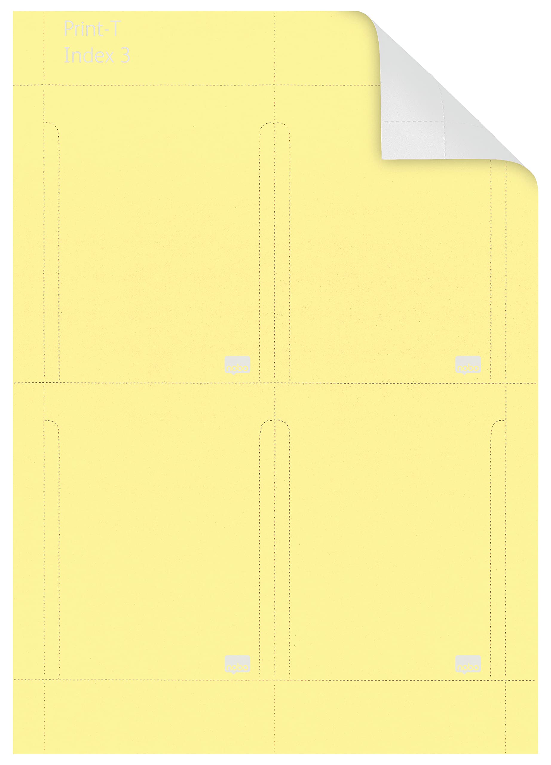 Nobo 2403004 Fiches T-imprimables Indice 3 avec 20 Feuilles Jaune