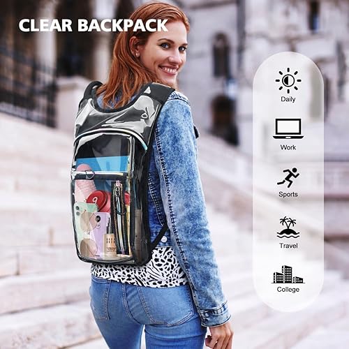 Miniatura 7 de Mochila de hidratación, mochila de agua con vejiga de hidratación de 2 litros, mochila de hidratación para rave, esencial para festivales,