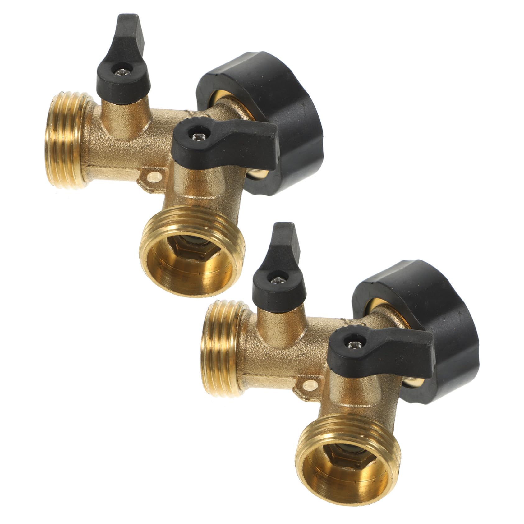 ifundom Conector de Manguera de Jardín Latón 2 Piezas Doble Vía