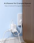 TROND Cordon d'extension de prise plate courte 0.5ft avec USB C, 3AC Barre d'alimentation de voyage de petite prise ultra-mince bande d'énergie, 3 Décollage multiple, 4 USB PD 20W Port chargé, 1875W, Fournitures de chambre pour le bureau intérieur