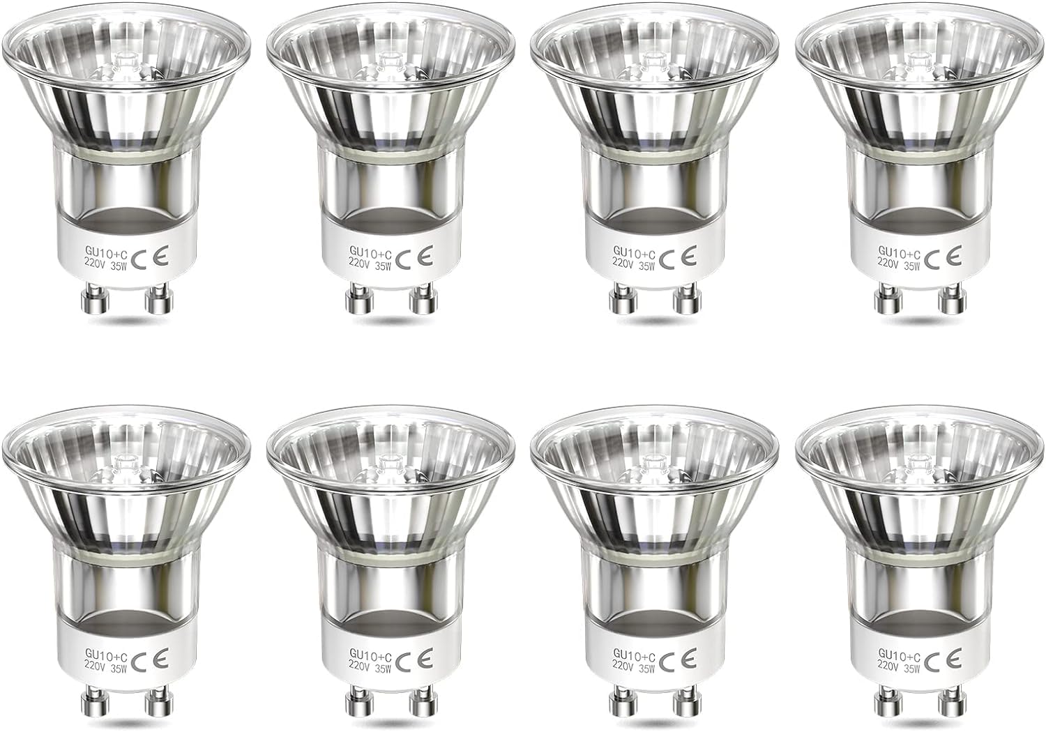 Mini GU10 Halogen Bulbs 35W Warm White 2700K Dimmable Reflector Bulbs Equivalent to 3W LED Bulbs 360Lumen Mains Voltage Halogen 120 Degree Spotlight Bulbs for Lava Lamp AC 220V-240V 8PCS