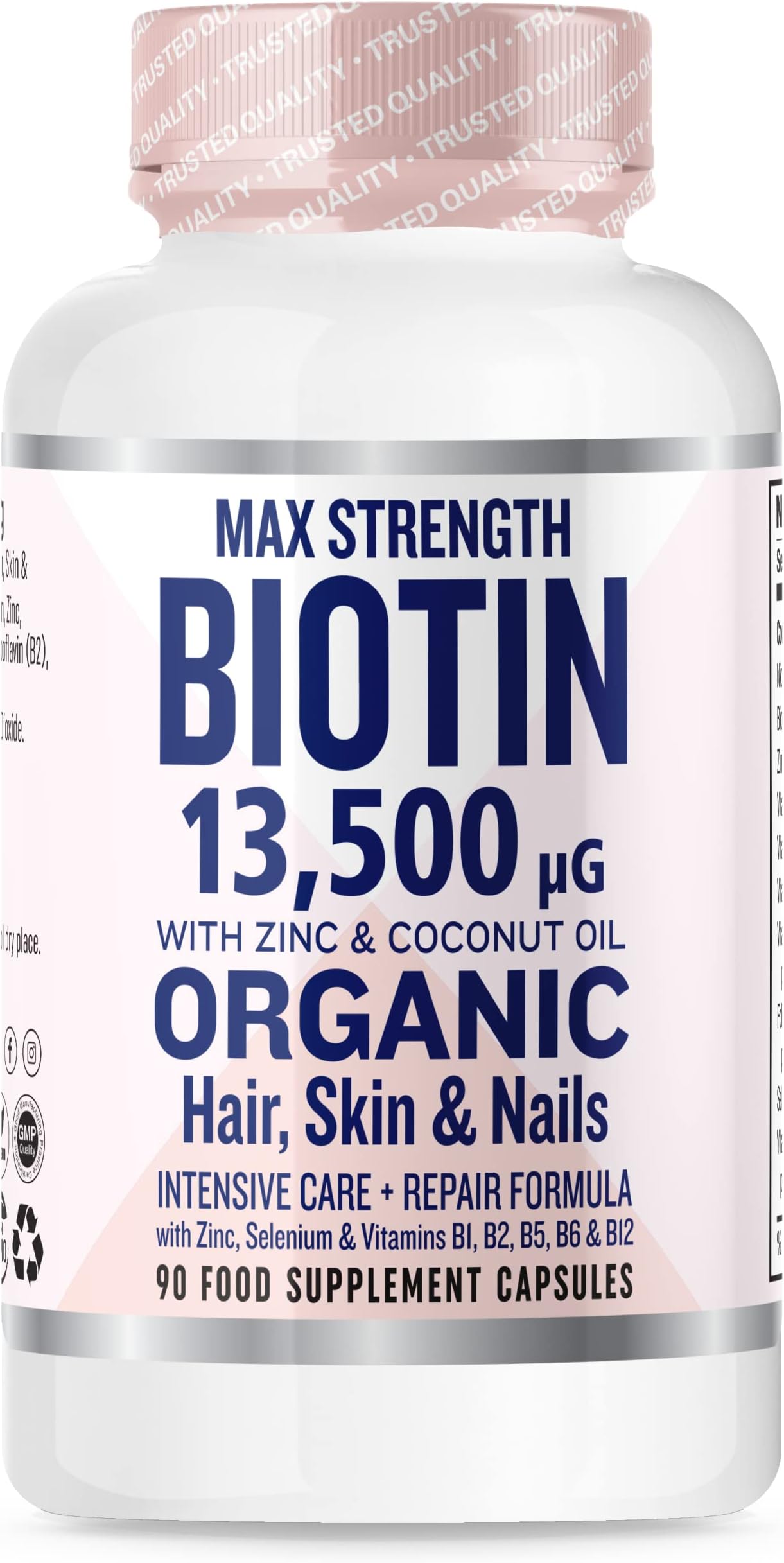 Mineral Republic Biotin Tablets Vitamin B7 13500mcg Vegan Supplement