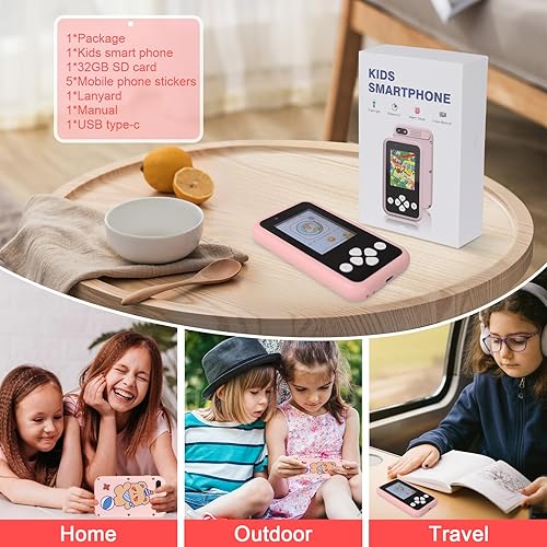 Miniatura 7 de Juguetes de teléfono inteligente para niñas, teléfono de juguete YYPLIAN para niños de 3 a 10 años, pantalla HD de 2.4 pulgadas, juguete de