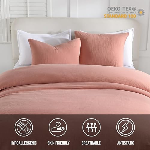 Vista 38 de PERHOM Funda de edredón azul Queen – Funda de edredón de damasco de cachemira tamaño Queen, juego de funda de edredón de 3 piezas, 100% algodón