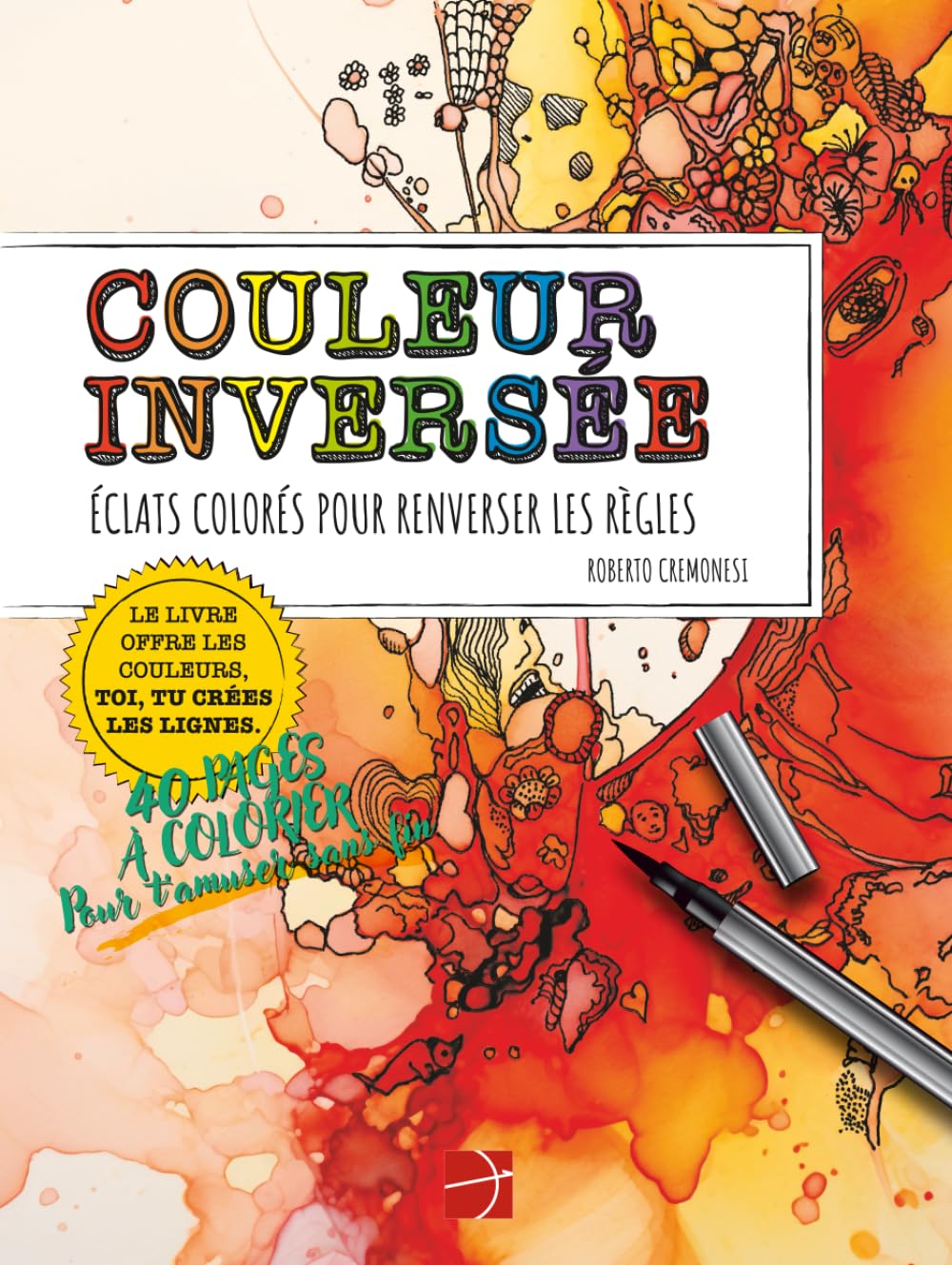 Livre de coloriage inversé anti-stress fatigue mentale solution calme