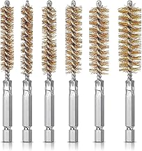 Wire Brush, Brass Brush, Hexagonal Shank, 6 Piece Brush, Brush Type, Polishing Brush, Brass Tube Cleaning Brush, Stainless Steel and Brass, Rust Remover, Polishing Brush for Electric Drills