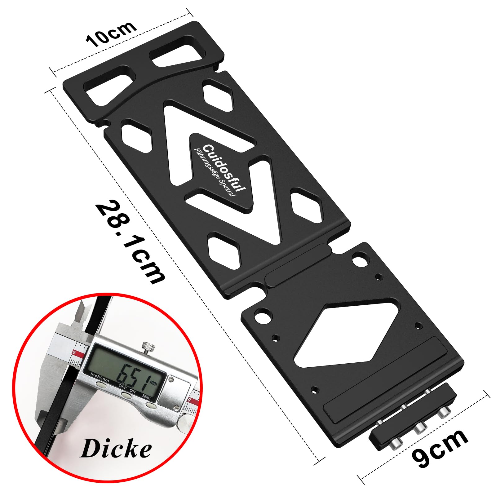 Butée d'angle fraisée CNC à 90° pour rail de guidage Bosch FSN - Butée d'angle précise pour les coupes verticales dans le travail du bois, compatible avec les systèmes Bosch FSN, idéale pour le