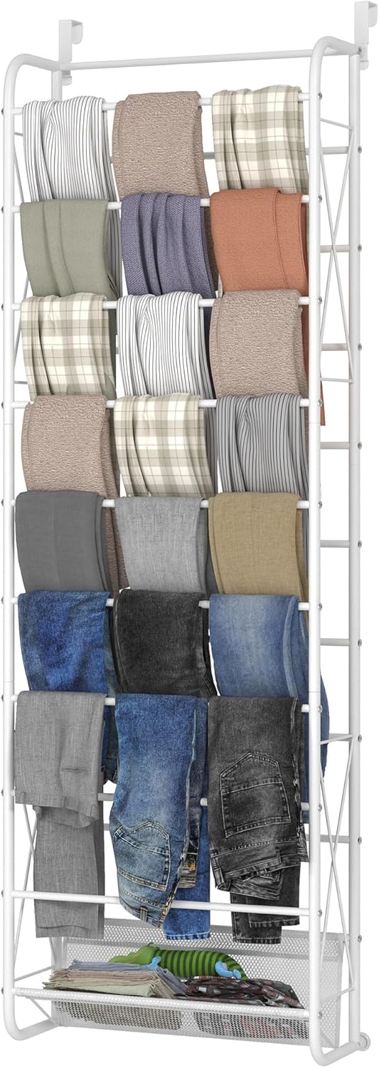 10 Tier Shoe Rack Hanging Shoe Storage the Door Shoe Rack for Closet Pantry Over The Door Shoe Organizer Wall Floating Shelves (Matte White)