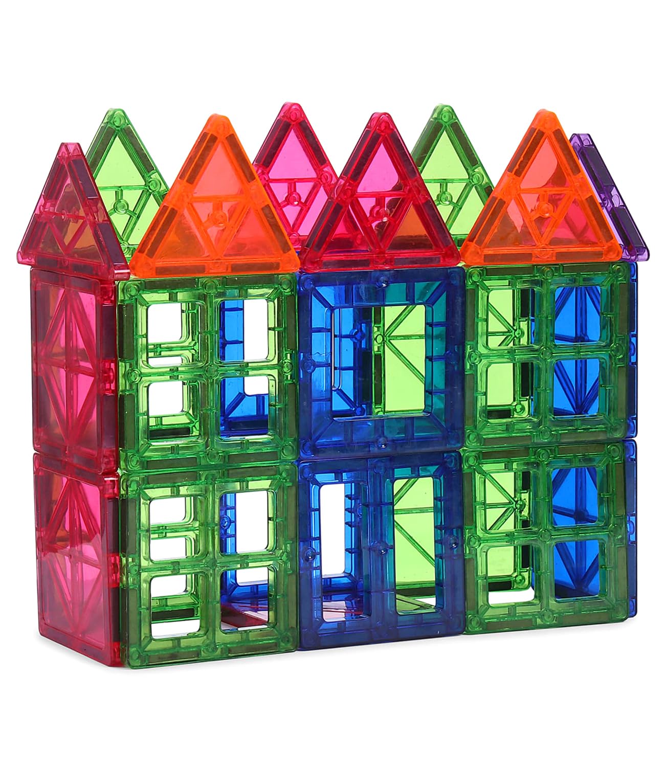 Play Nation 26 Pcs Colorful Magnetic Tiles for Kids, Construction Toy for Girls&Boys,Brain Boosting Fun&Educational Learning Toys for 3+ Years,Magnetic Toys for Kids,Ideal for Gifting,BIS Certified-image-9