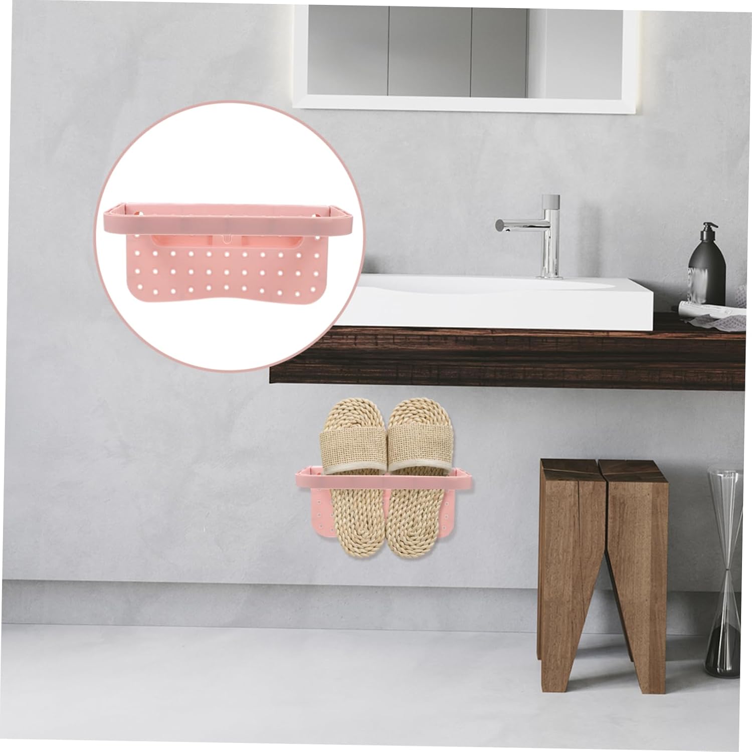 Hanging Shoe Rack 4pcs Wall-mounted Folding Shoes Organizer Slippers Storage Sticky Shoes Holder Door Hangers for Home
