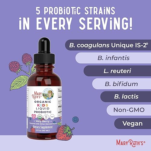 Miniatura 7 de MaryRuth Organics Probiótico líquido muy Berry para niños, 2 FZ