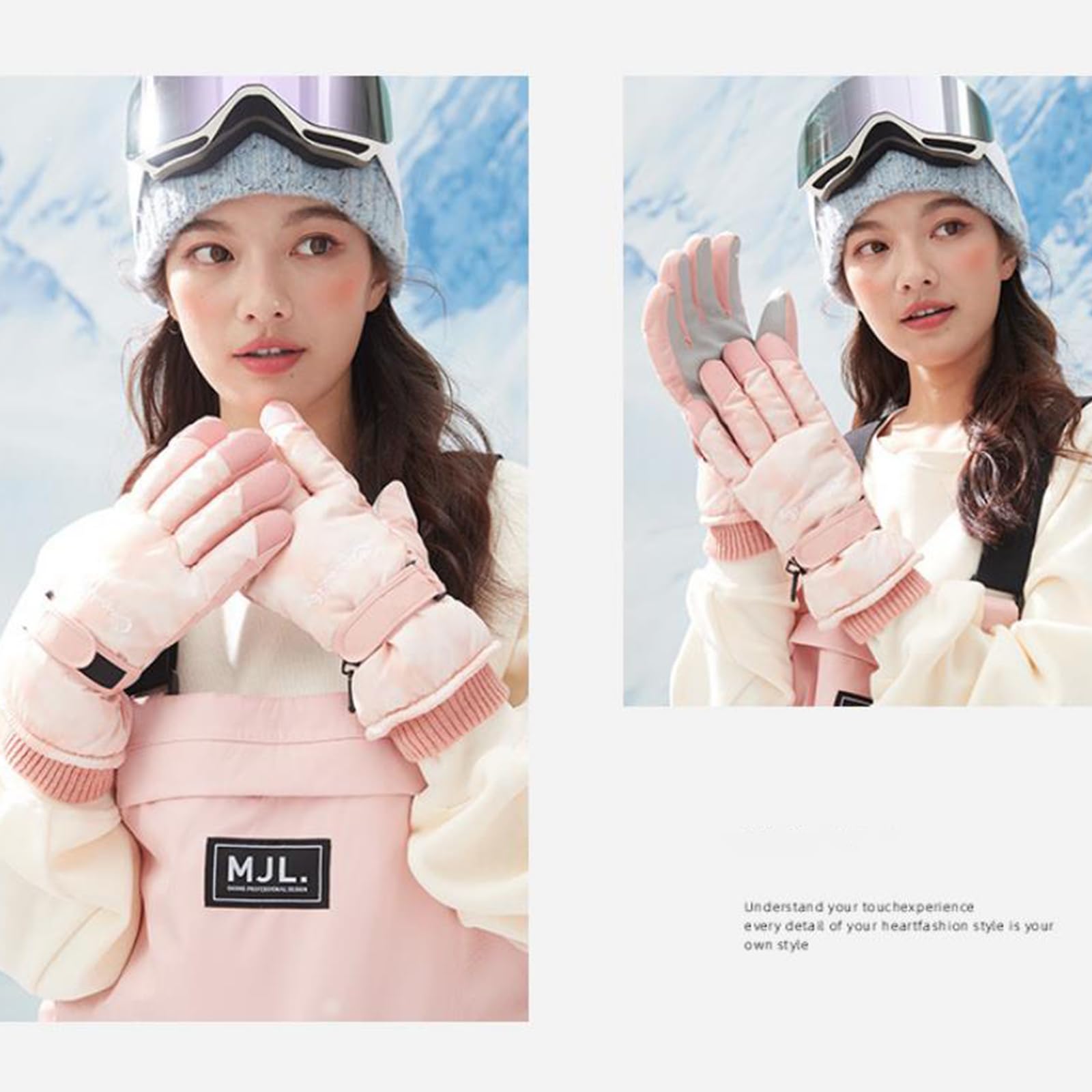 Dsgzkk Gloves,Ski Gloves for Women Men Winter Waterproof Warm Snow Gloves for Cold Weather Outdoor Unisex Mittens