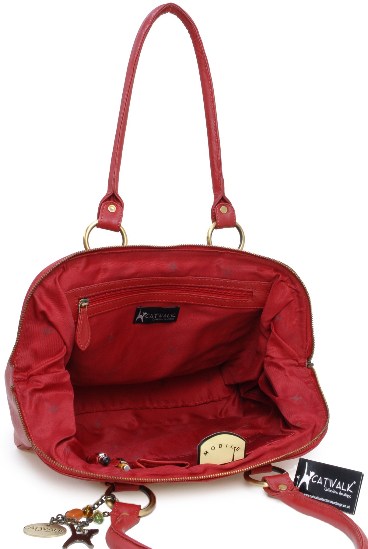 Catwalk Collection Handbags - Bolso de Hombro de Piel de Mujer - Tote Bag Grande - A4 Bolso Trabajo - Multibolsillos - Doctor