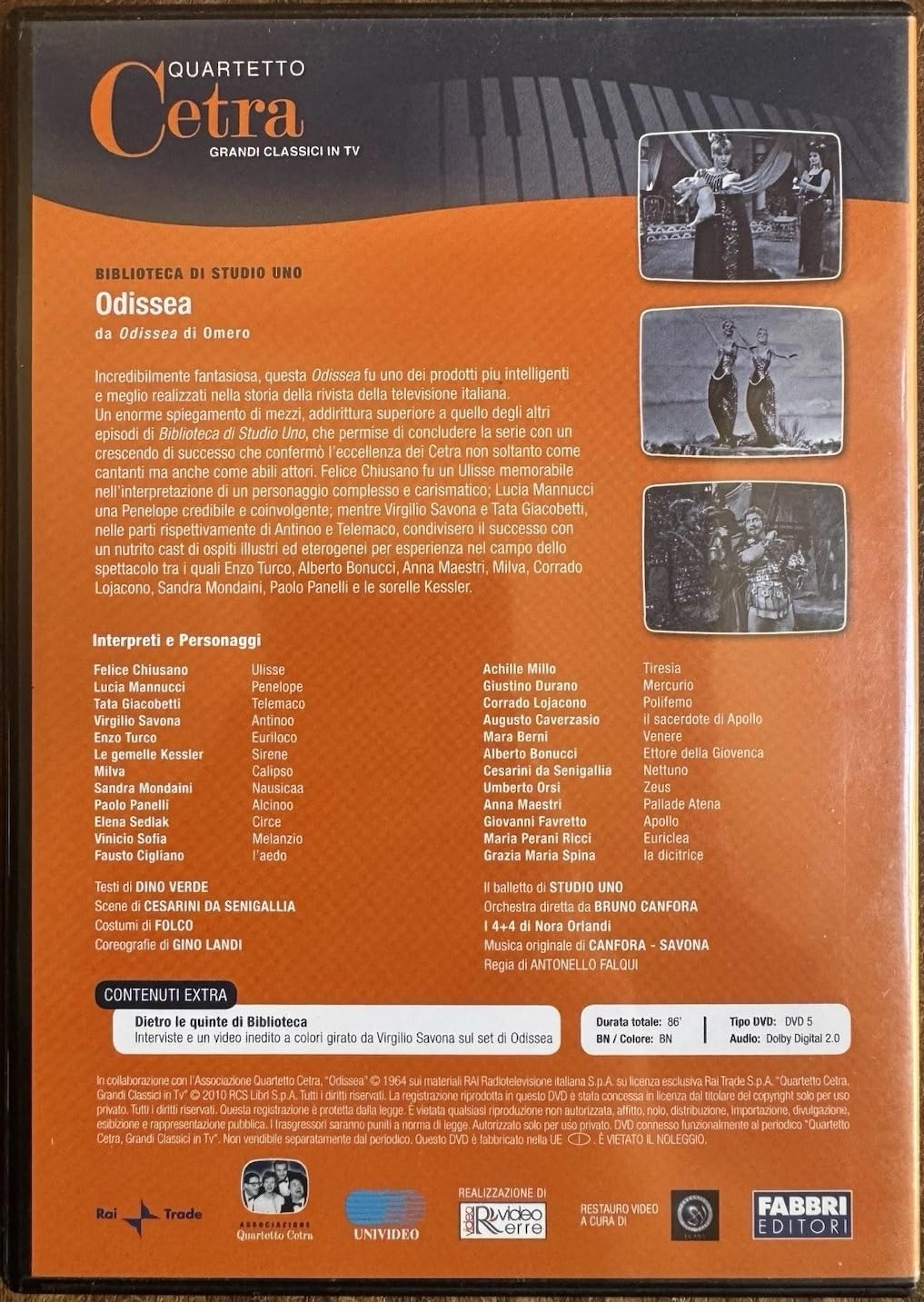 TeknoFilm - DVD - QUARTETTO CETRA - ODISSEA (1964) - FABBRI EDITORI