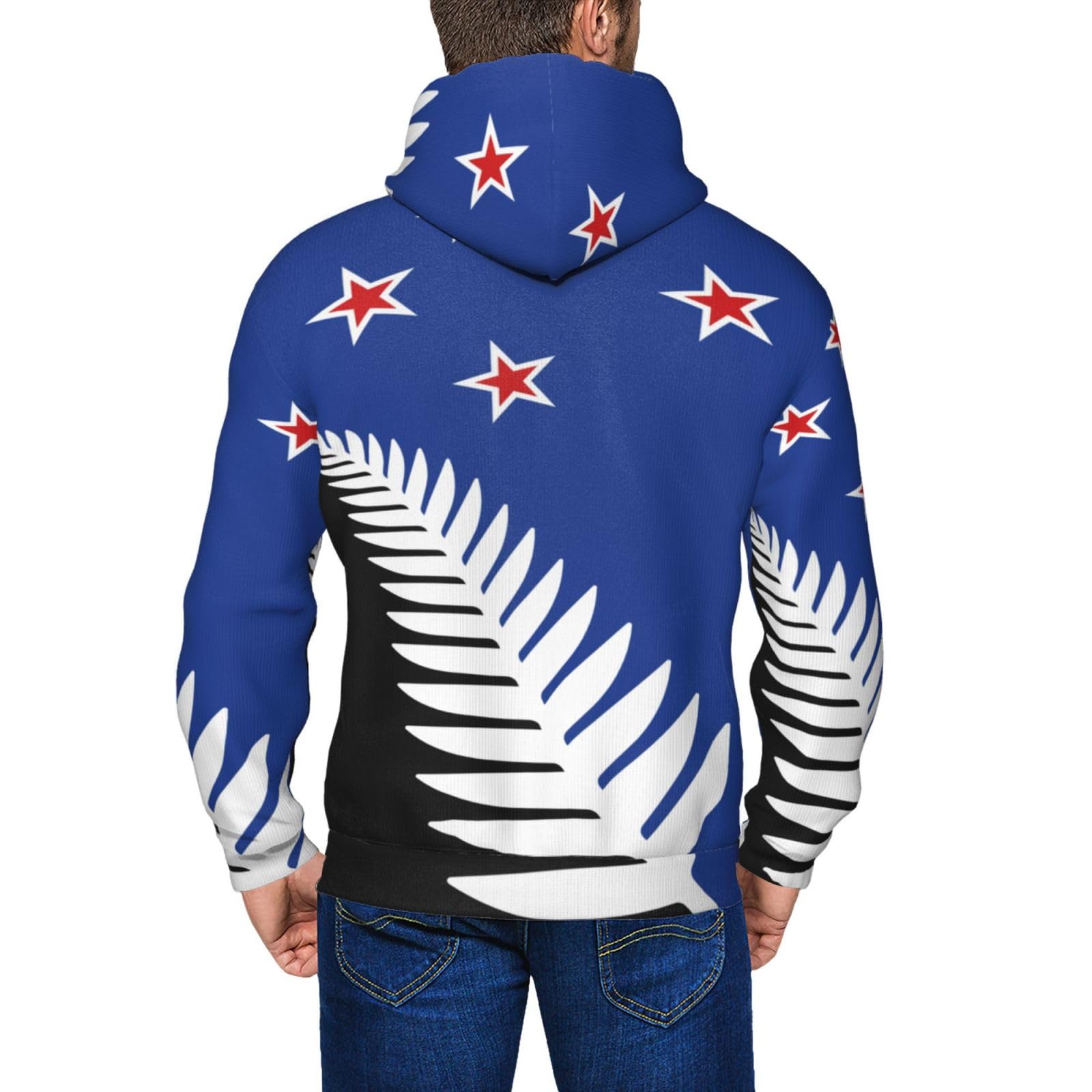 DJNGN Flag Of New Zealand Hoodies Mens Womens Cardigan Full-Zip Sweatshirt Hooded Sweatshirt Black