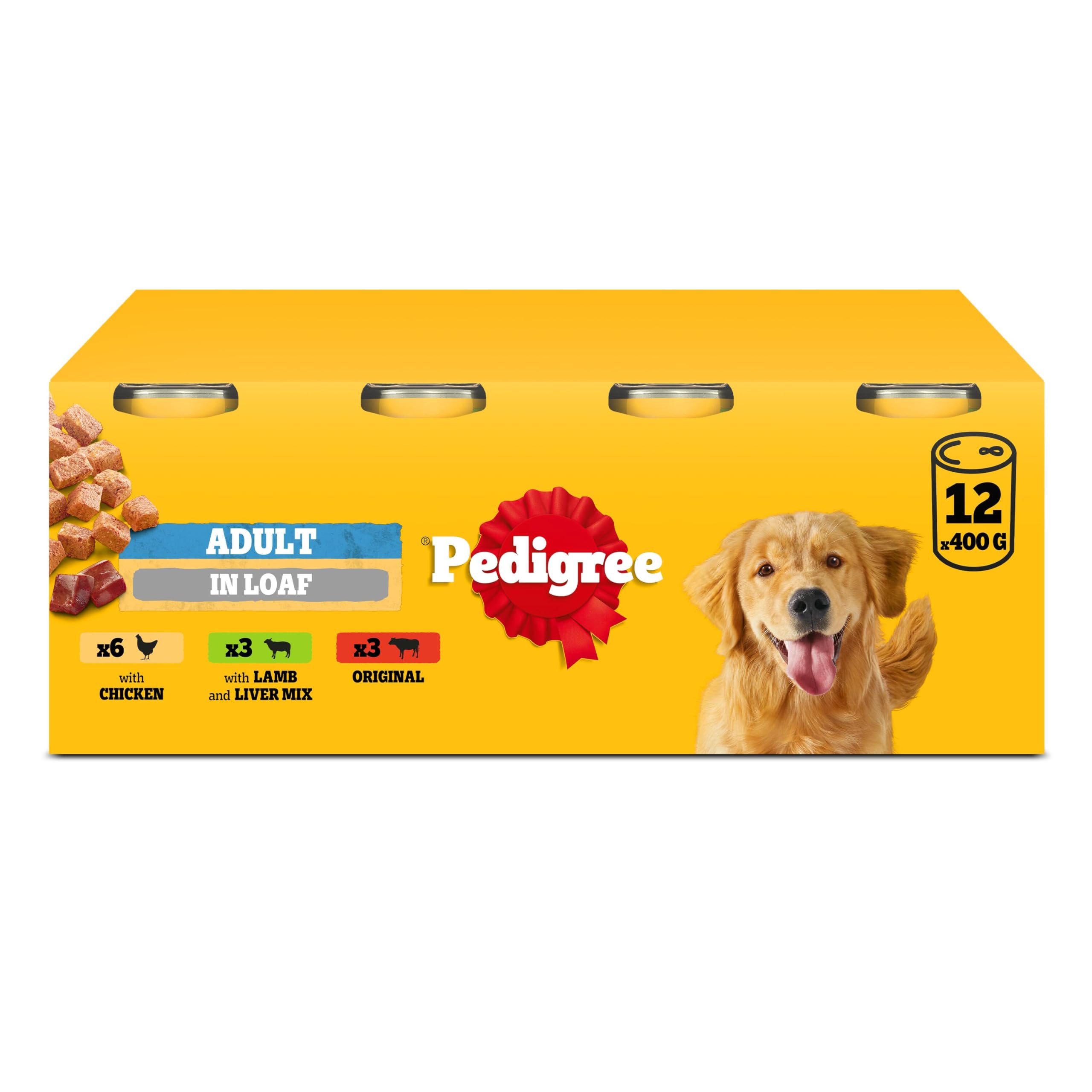 Adult Dog Wet Food Can, Mixed Selection in Loaf, 12x400g