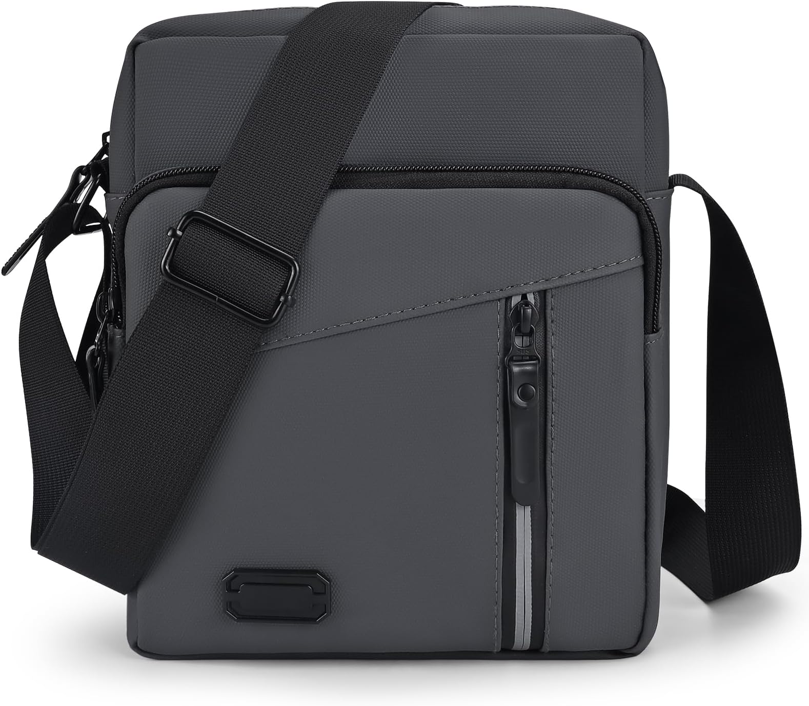 Men's Shoulder Bag Large Messenger Bags Waterproof Crossbody Bags for Men with Adjustable Strap Casual Handbag Lightweight Travel Phone Bag with Multiple Pockets for School Working, Grey