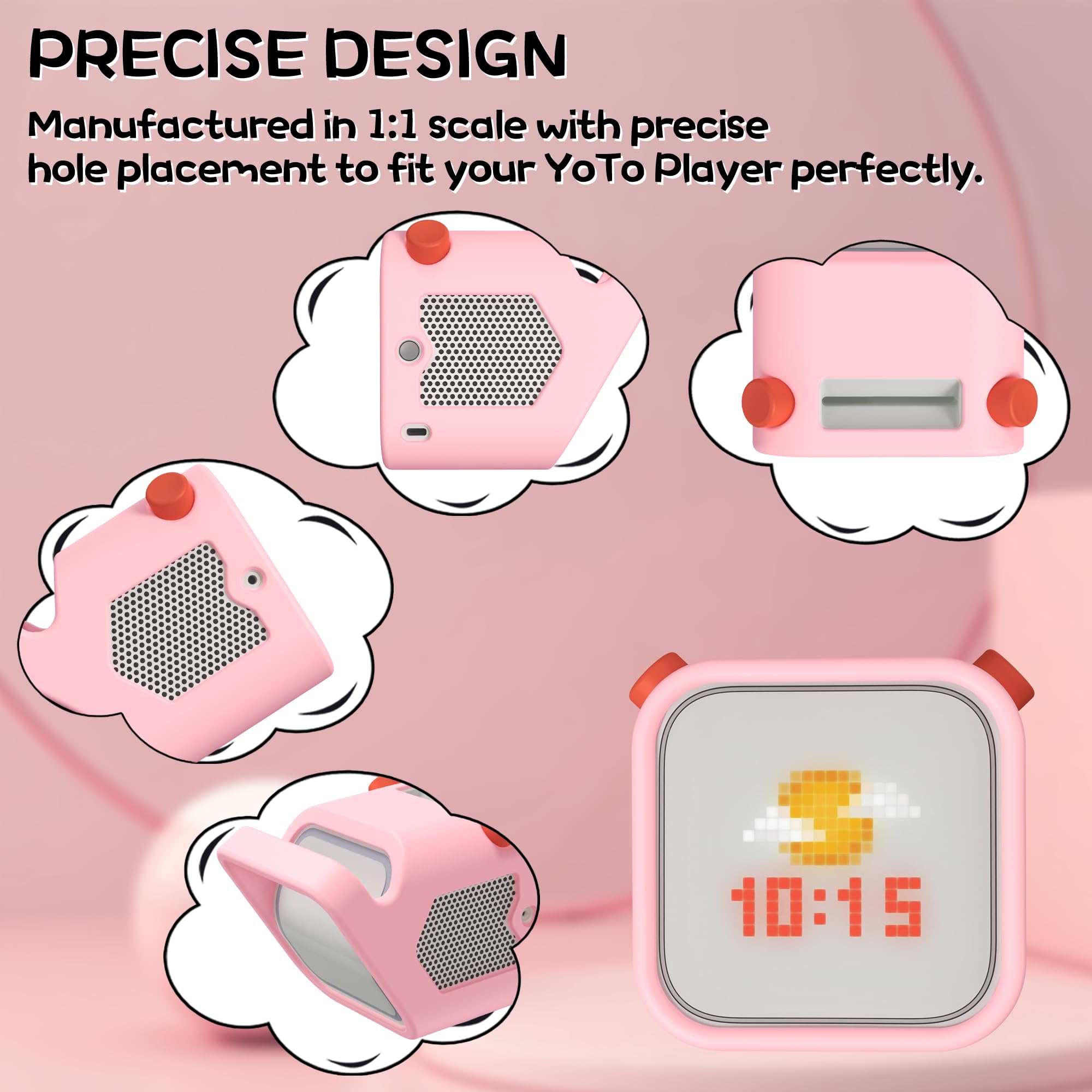 Funda de silicona para Yoto Player (3ª generación), funda protectora de silicona compatible con Yoto Player, antideslizante, golpes y desgaste y desgarro Funda de silicona con asa fácil de transportar