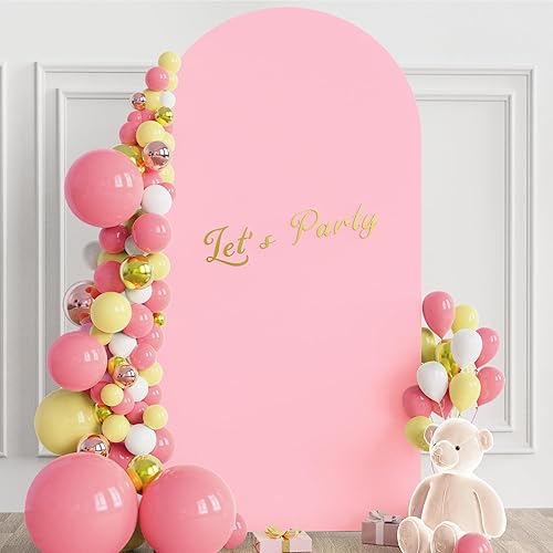 Miniatura 8 de Wokceer Cubierta de arco de boda de 7.2 pies de elastano, ajustada, cubierta de soporte de arco de boda, cubierta de fondo de arco de Chiara para