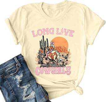 Cowgirl Western Shirts for Women Country Music Outfits Summer Vacation Short Sleeves Tops