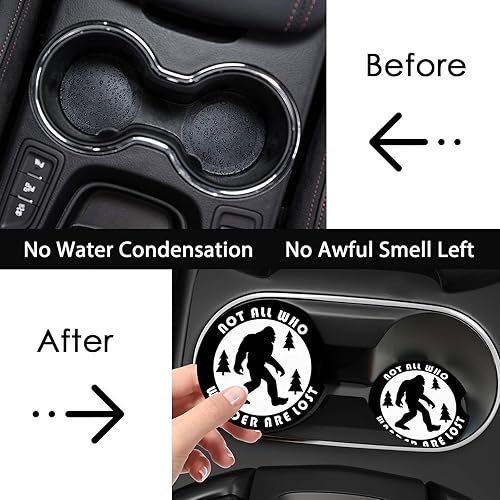 Miniatura 3 de Posavasos para automóvil, 2 posavasos universales antideslizantes para automóvil, tapete de goma de 2.75 pulgadas, accesorios de automóvil