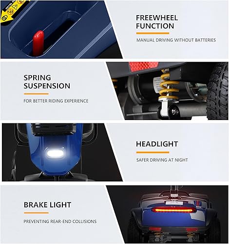 Miniatura 7 de Metro Mobility Patinetes compactos de energía eléctrica de viaje para adultos y personas mayores, 300 libras de peso máximo, batería de plomo-ácido,