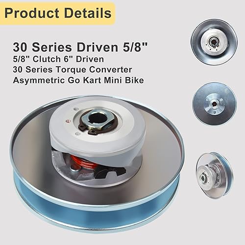 Miniatura 4 de EASYBERG Convertidor de par serie 30 5/8" embrague 6" impulsado asimétrico Go Kart Mini Bike reemplaza al cometa 219457A