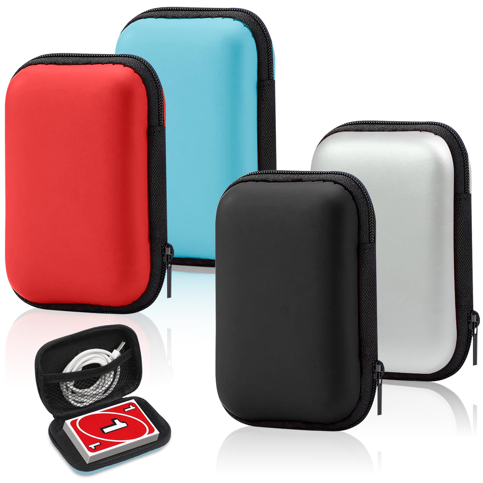 4 Pcs Playing Card Case for UNO Cards Waterproof UNO Case for Camping Storing 4 Colours UNO Card Holder Game Box
