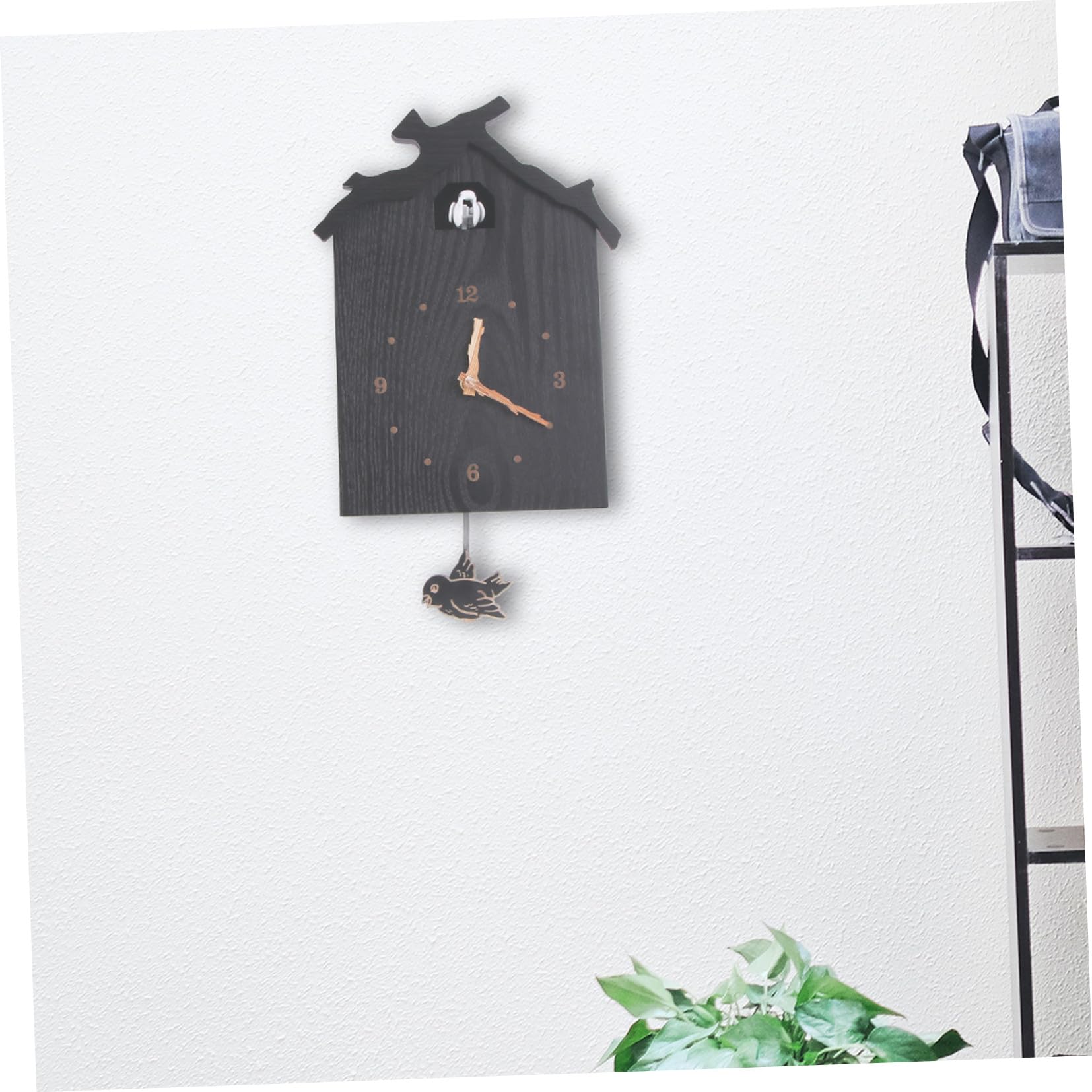 PRETYZOOM Reloj de Pared de Madera Creativo para Hogar Elegante con Timbre y Péndulo para Salas de Estar y Dormitorios