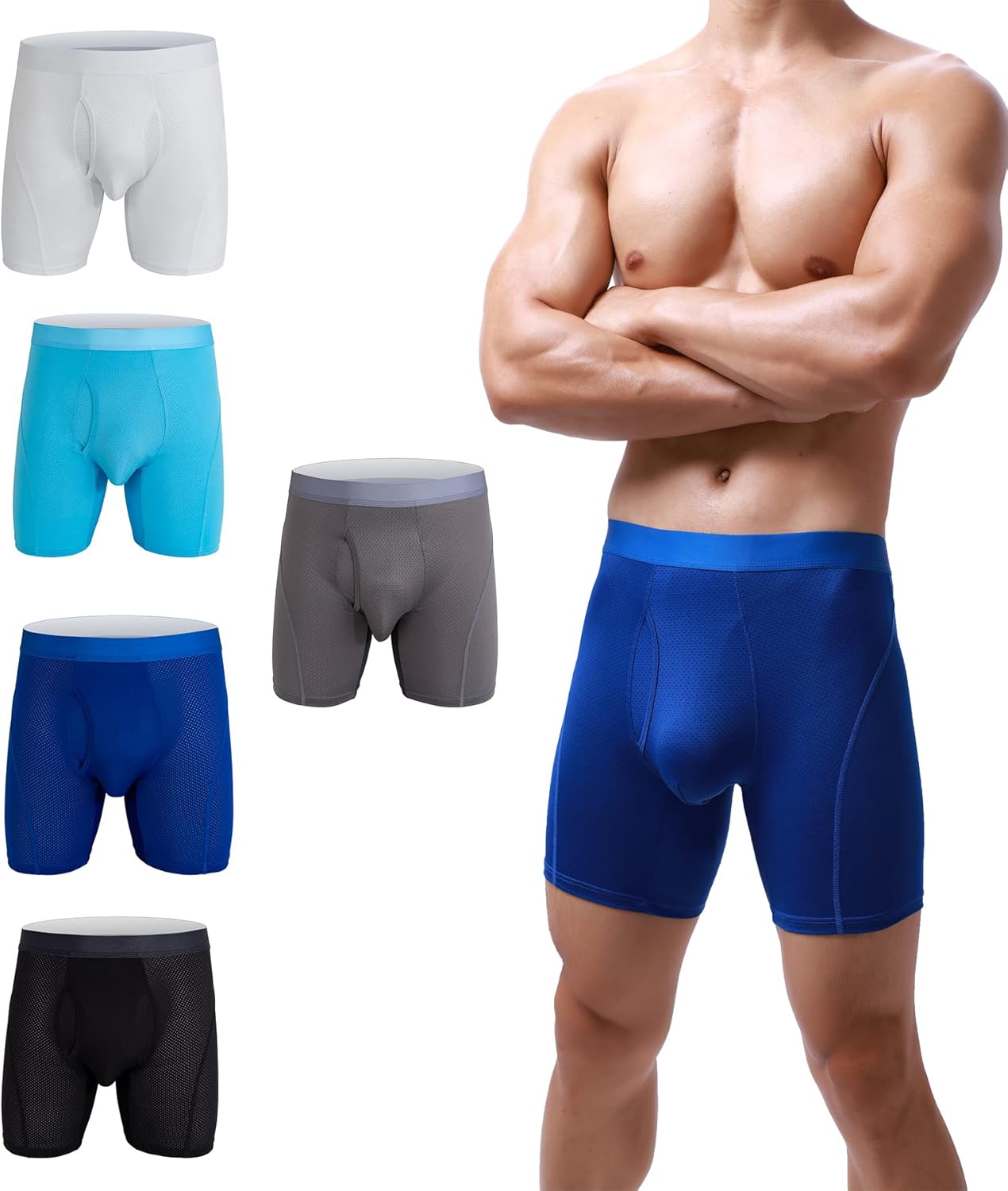 YuKaiChen Men's Pouch Underwear Performance No Ride Up Boxer Briefs
