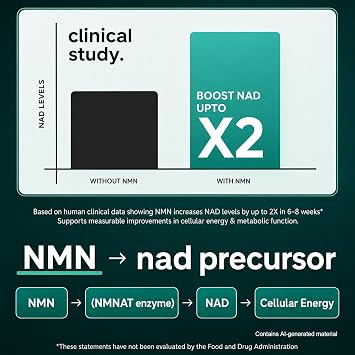 6 in 1 NMN Supplement with VB12, Ergothioneine, Folate & Spermidine