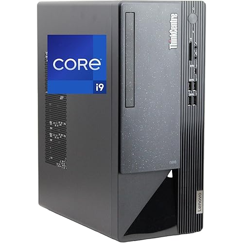Lenovo ThinkCentre Neo 50T Gen4 Tower, Intel i9-12900K, 64GB Ram, 4TB NVMe SSD, DisplayPort, HDMI, VGA, USB-C, Card Reader, AX WiFi, BT, Windows 11 Pro, Black Desktop