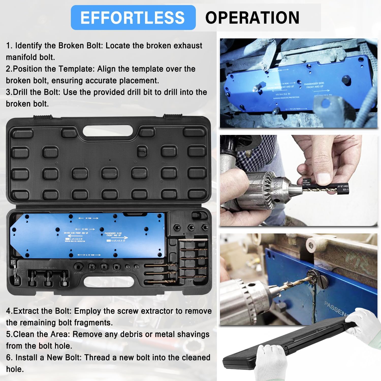 71600 Manifold Drill Template Kit Fits for Ford 4.6L, 5.4L, 6.8L V10 2 Valve and 3 Valve Triton Engines