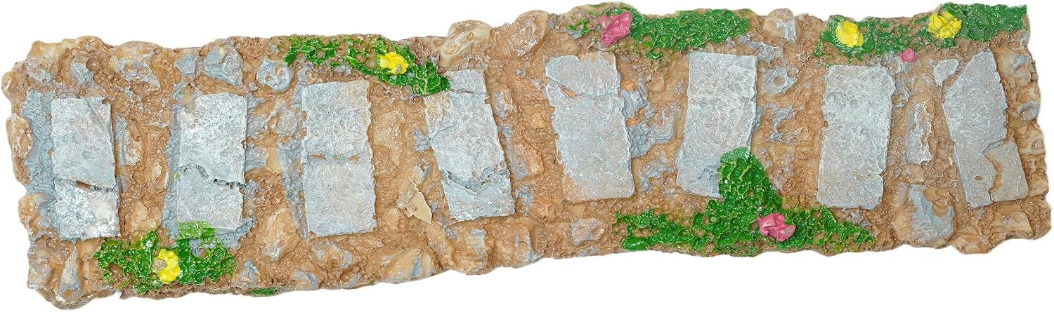 Fairy Garden Accessories Outdoor Miniature Stepping Stones, Resin Garden Pathway Walkway for Fairy Garden Pond, Gnome Garden Accessories Outdoor, Brown, 6.69" x 1.57" x 0.4"