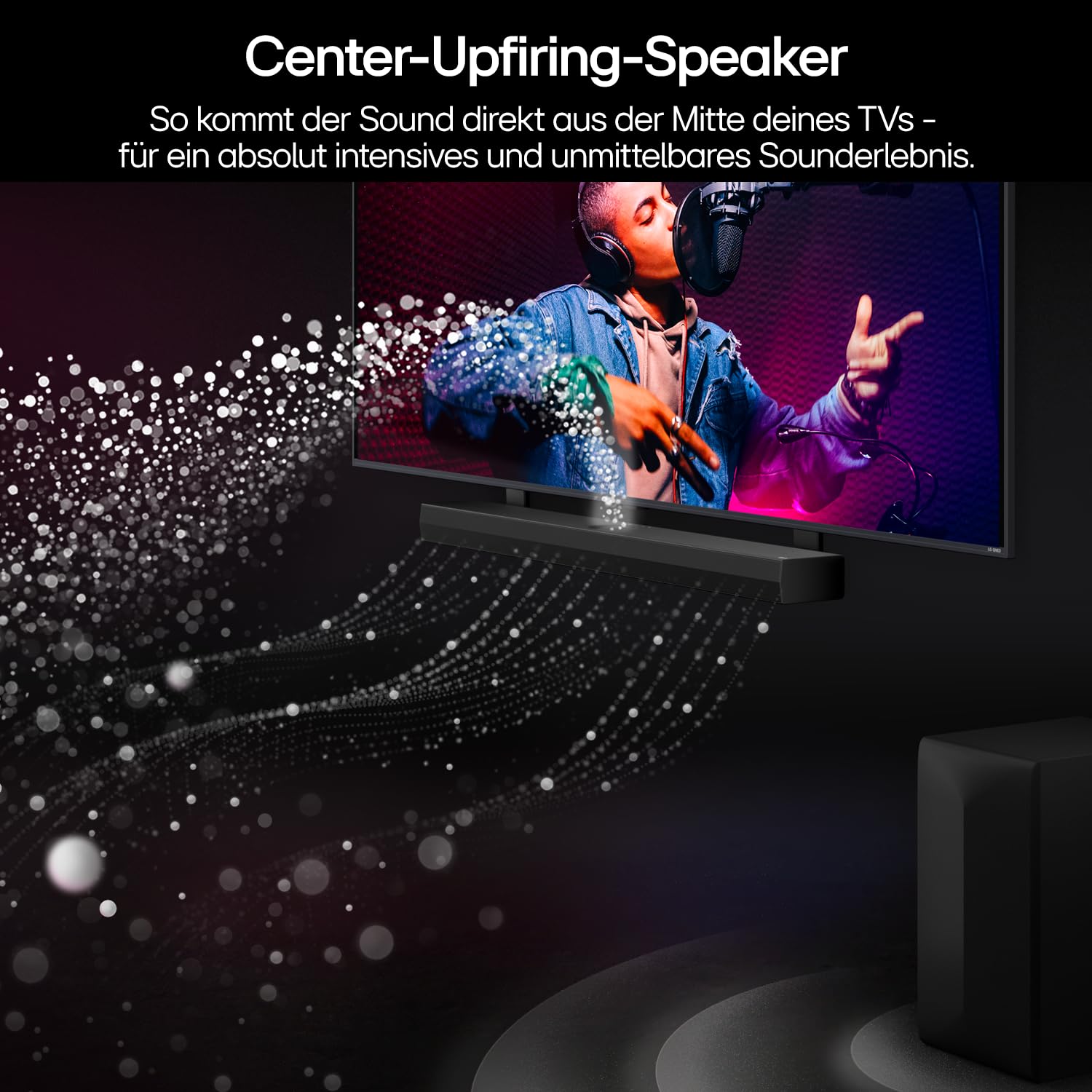 LG DS70TY 3.1.1 Dolby Atmos Soundbar (400W) mit kabellosem Subwoofer (eARC, HDMI, Optisch, Bluetooth) [2024], Schwarz