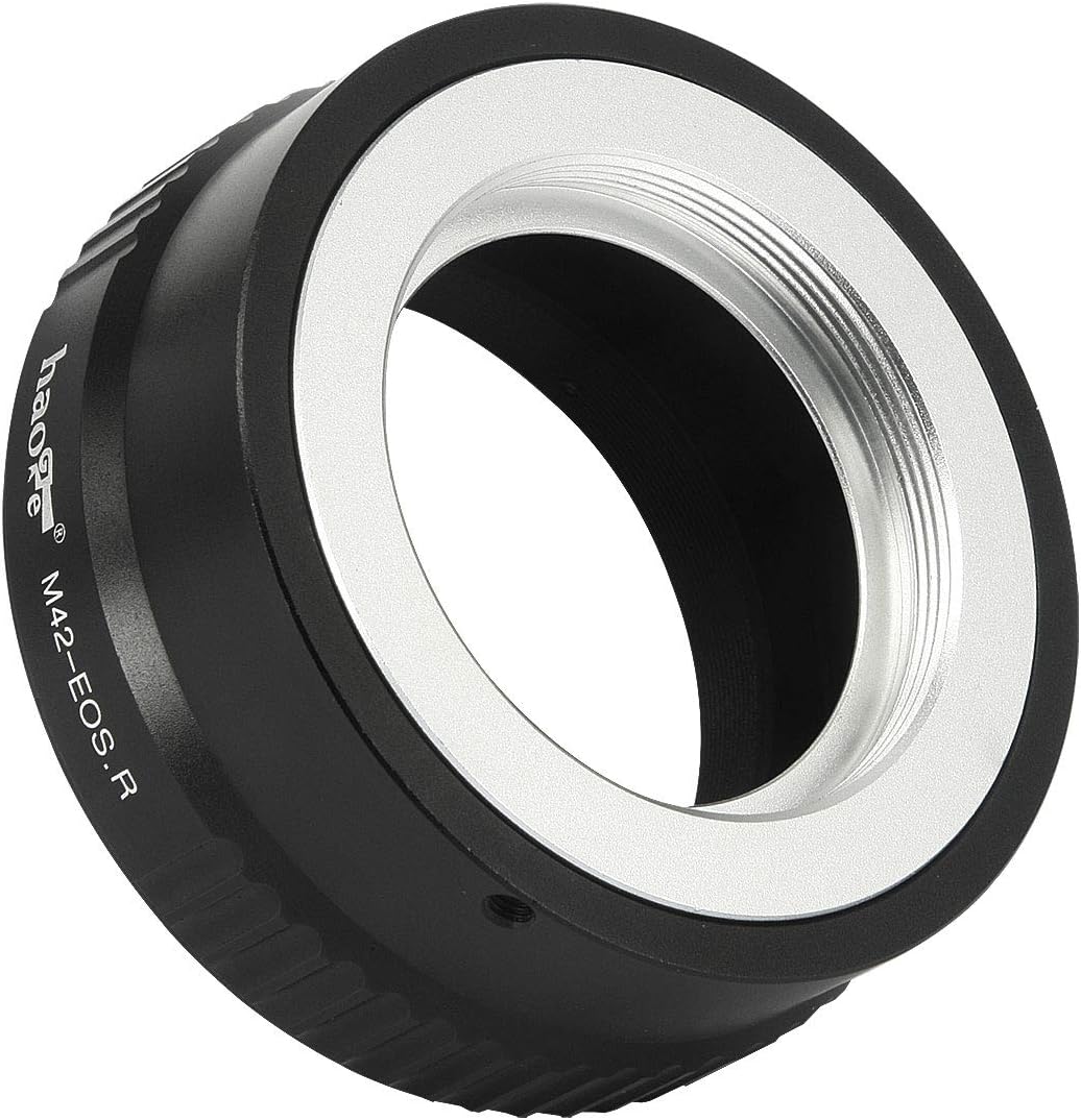 Haoge Manual Lens Mount Adapter for M42 42mm Screw Mount Lens to Canon RF Mount Camera Such as Canon EOS R