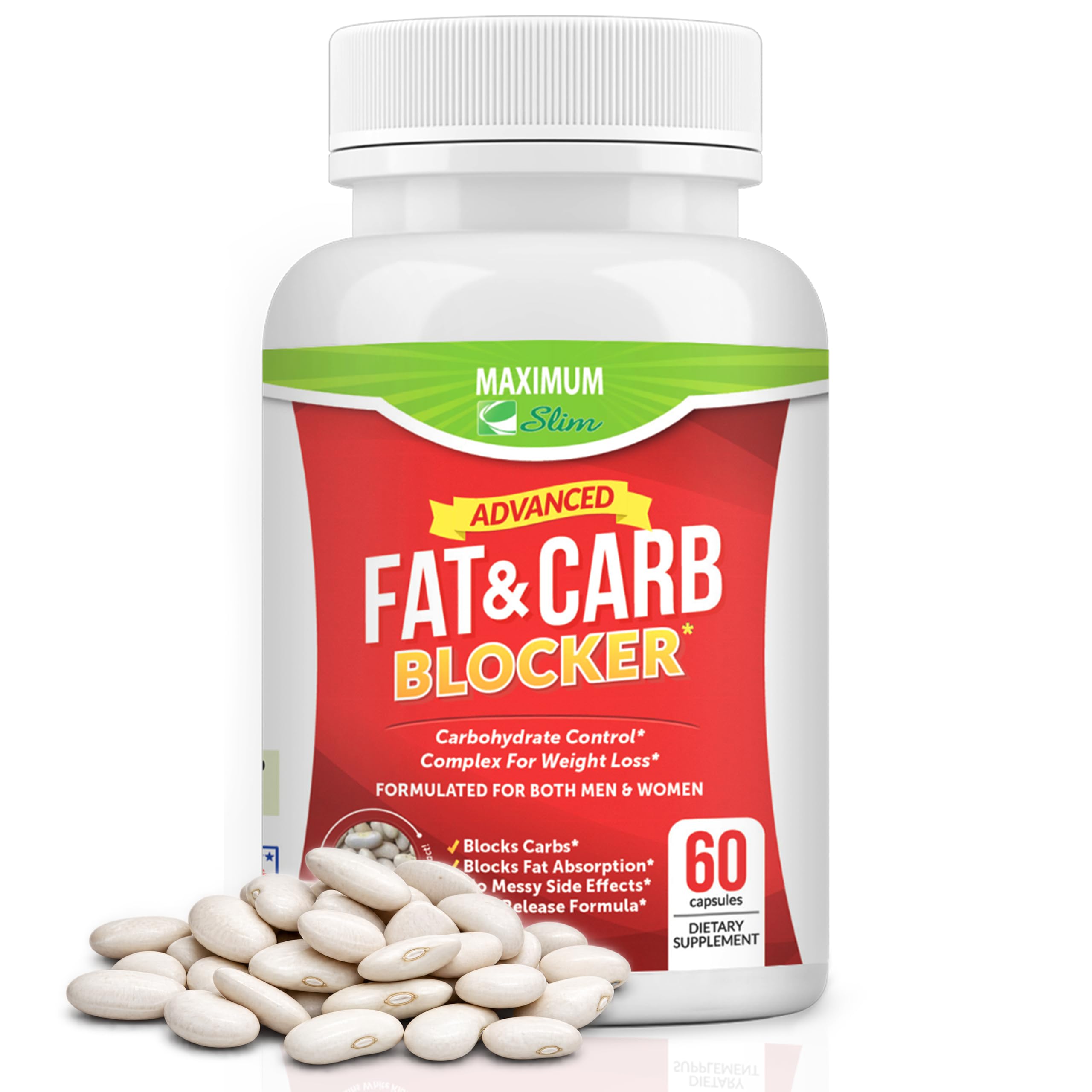 Maximale Slim Vet- en Koolblokker Pure Nier Bean Extract voor gewichtsverlies en eetlustonderdrukker,