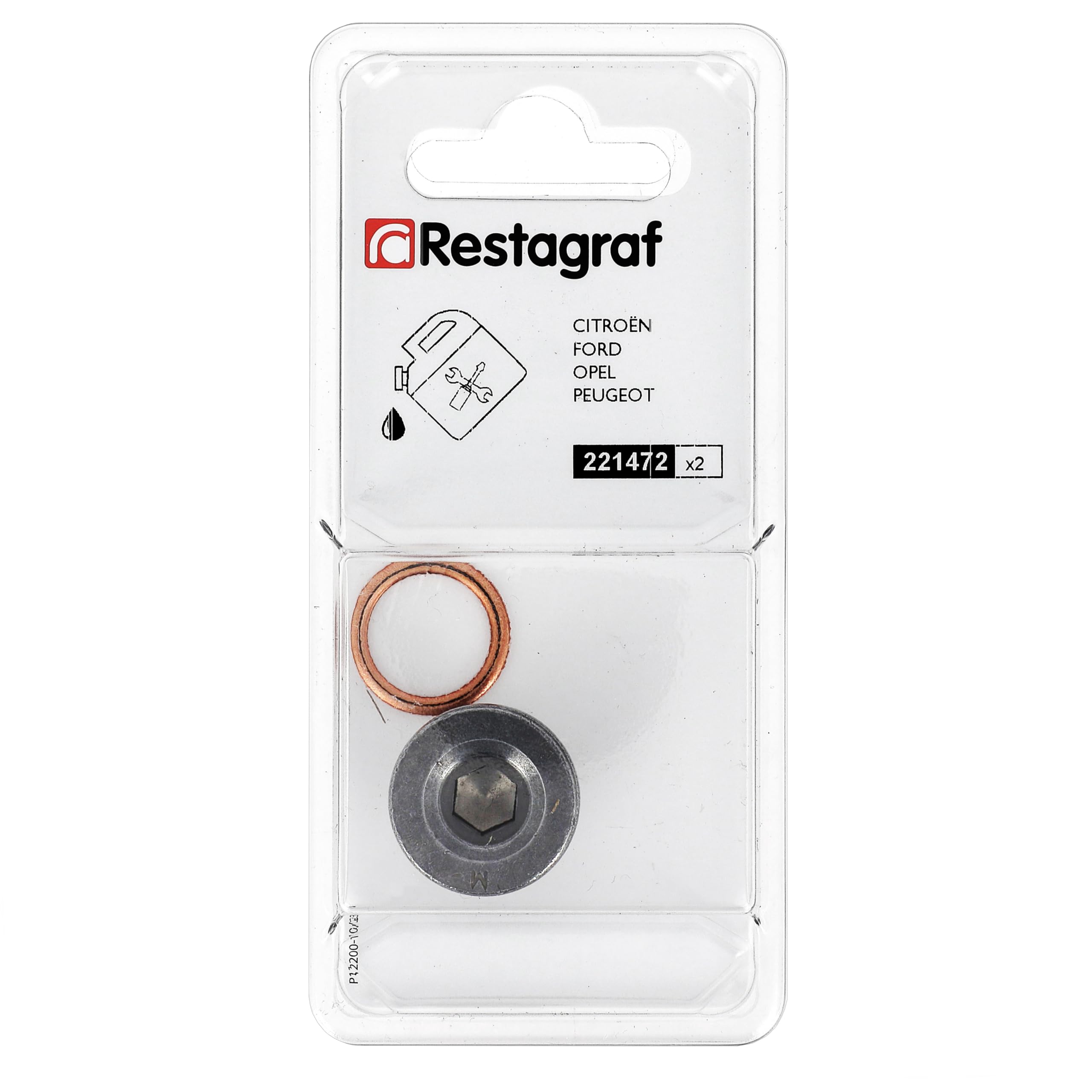 Restagraf - Bouchon De Vidange Avec Joint - M16-1,5 X 16 Mm - Compatible Avec - Réf. 221460
