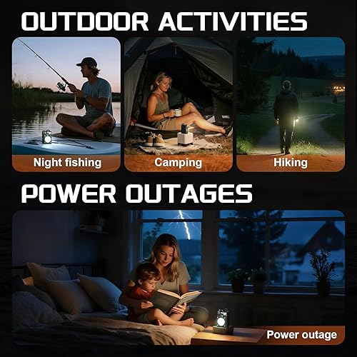 Miniatura 7 de MyCompix - Linterna de camping portátil, linterna LED ajustable de 3500 lúmenes, recargable con tiempo de funcionamiento y pantalla de 2.5 a 15