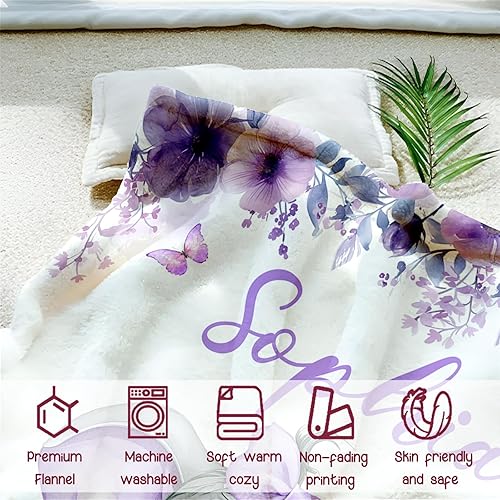 Miniatura 73 de Manta de bebé personalizada para niñas, manta de bebé personalizada con nombre, súper suave, mantas personalizadas con nombre para niños, mantas
