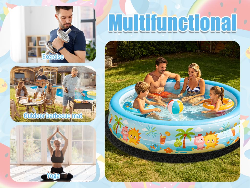 Base Redonda para Piscina, Base de Piscina Redonda, Base Antideslizante y Resistente al Desgaste para Piscina, para Jardín Césped, Multifuncional para Piscinas al Aire Libre (Negro/305cm)
