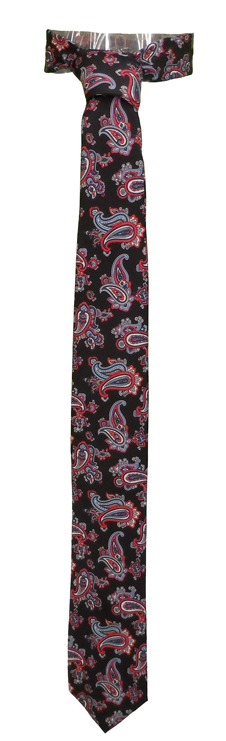 Mazeys Mens Retro Mod Paisley Ties… (Black)