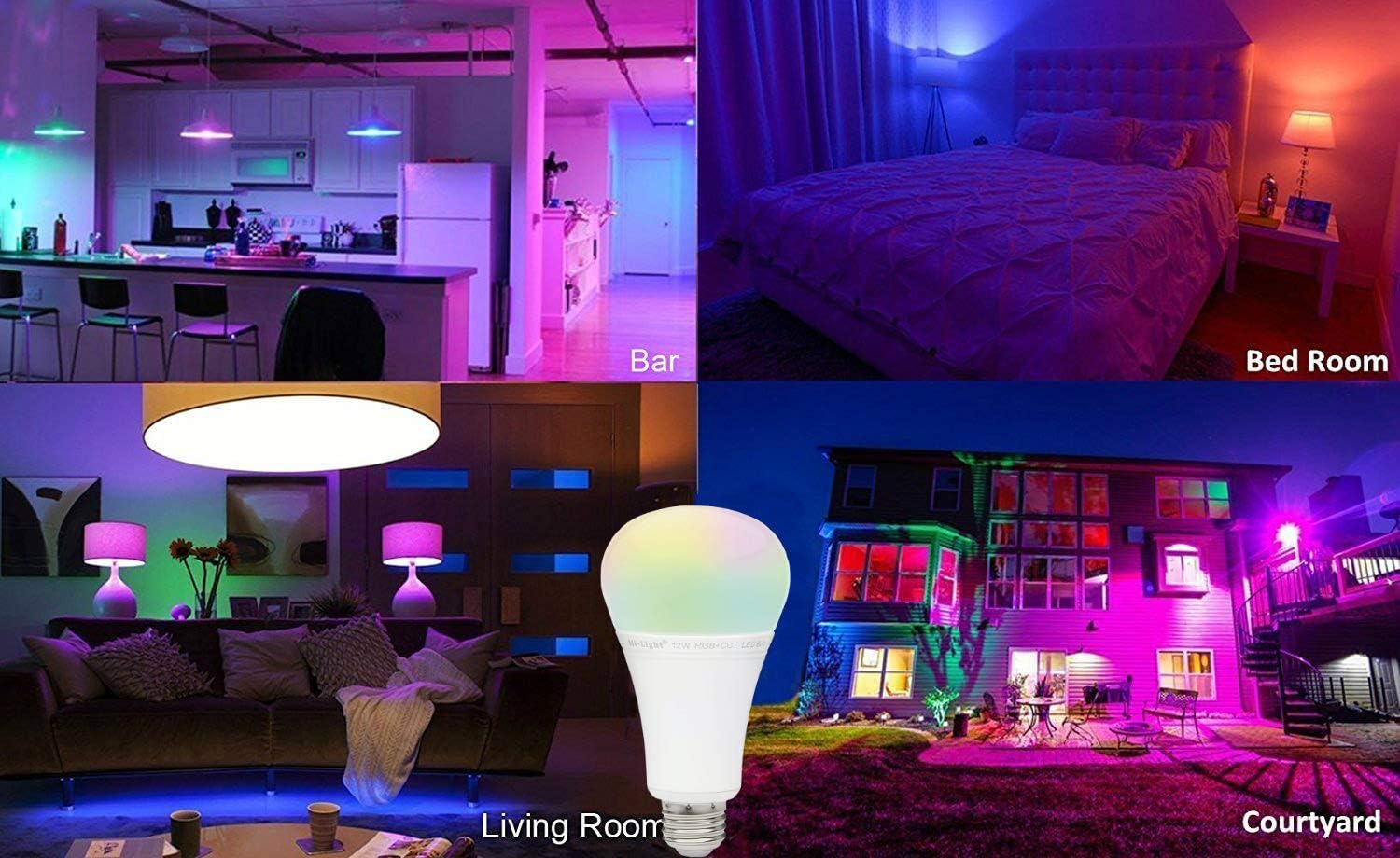 Mi Light bulb in various room settings
