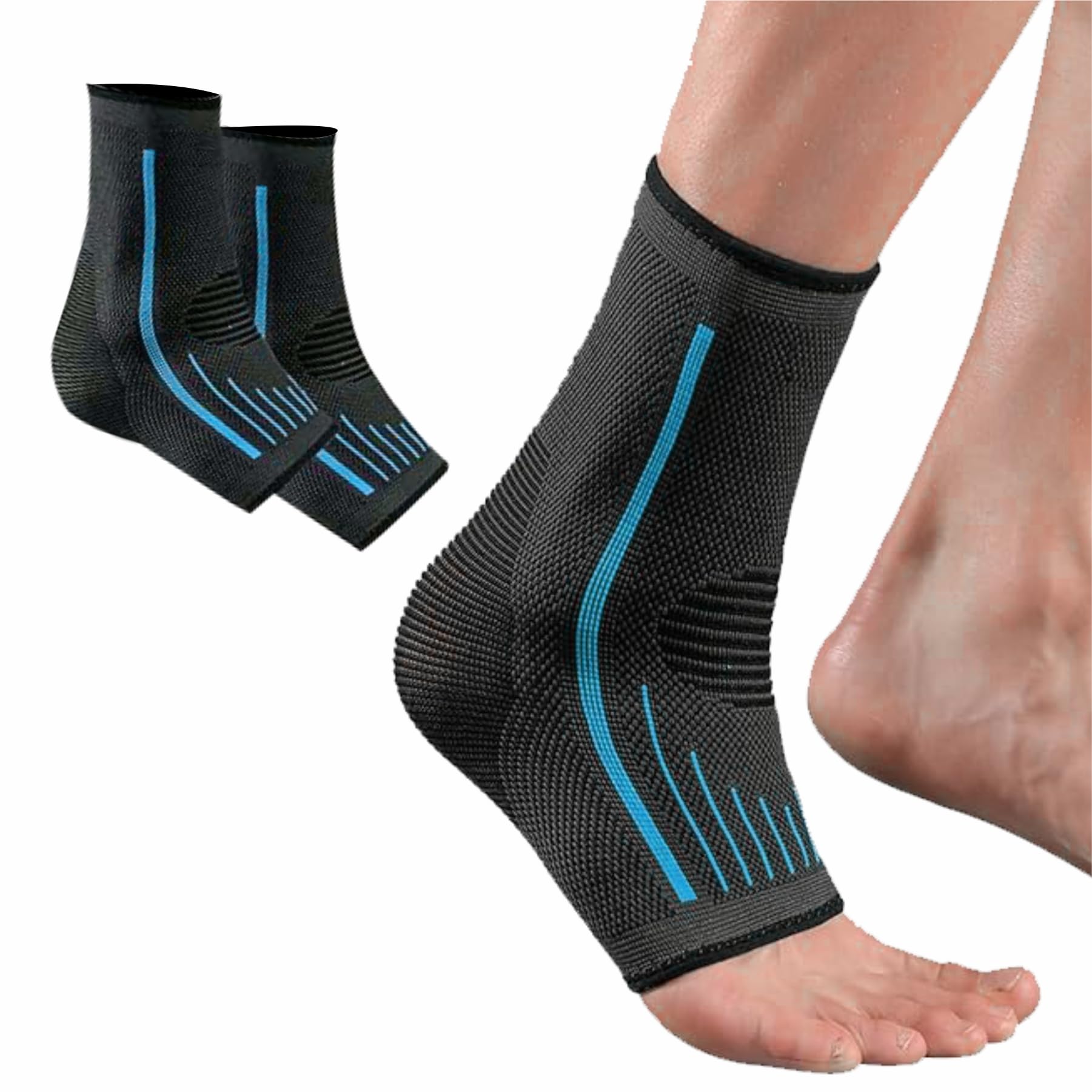 Ankle Support For Exercise, Gym, Running, Yoga, Pain Relief Men & Women Nylon Ankle Cap Foot Support (L)