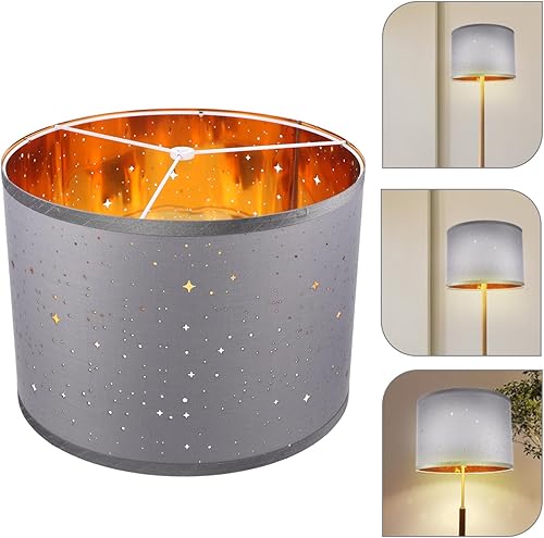 Miniatura 7 de Lámpara de mesa, pantalla de tela, pantallas de lámpara de tambor de estrella, sombras huecas, cubierta de lámpara de mesa, clip en la bombilla,