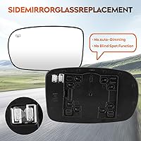 Vista 5 de Youxmoto Reemplazo de cristal de espejo calefactable para el lado izquierdo 68101147AA, 2011-2014 para Chrysler 200, 2011-2021 para Chrysler 300