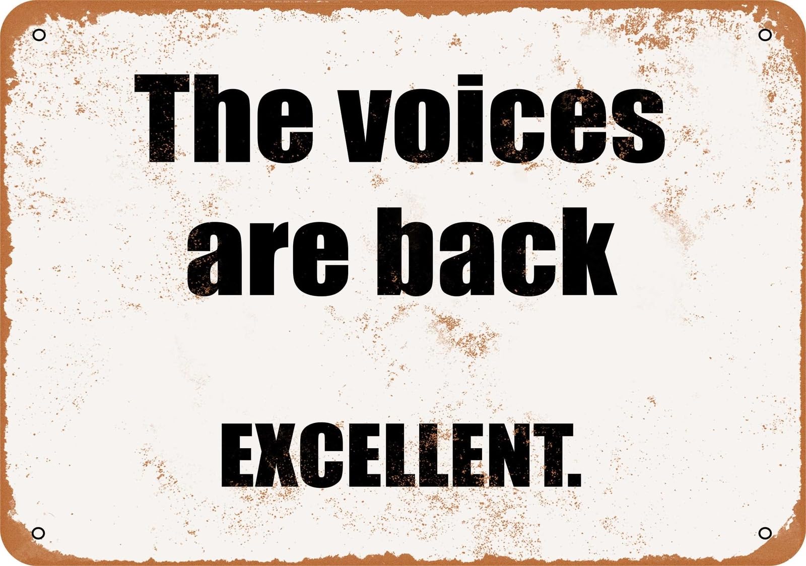 Miaomansenstore Metal Sign - The Voices Are Back Excellent- Vintage Look Home Decor