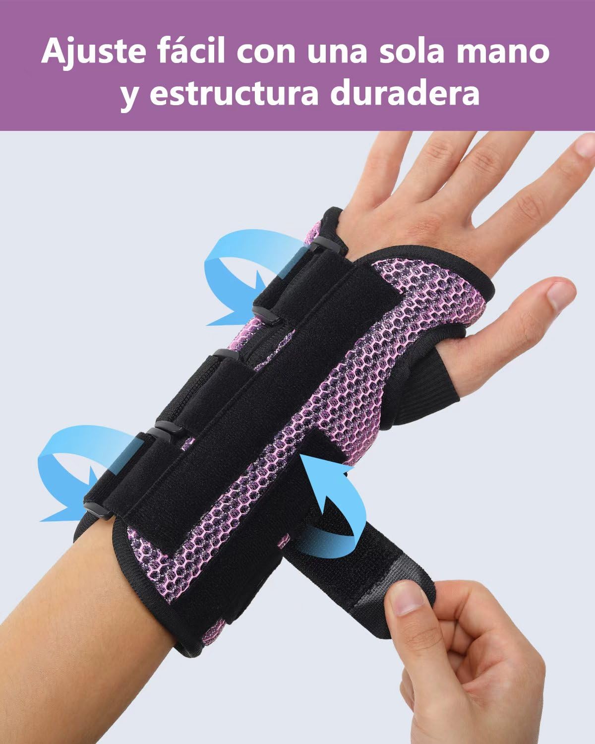 ABYON férula de muñeca para túnel carpiano – Soporte nocturno para alivio del dolor, tendinitis, artritis y esguinces. Ligera, transpirable y acolchada, apta para hombres y mujeres