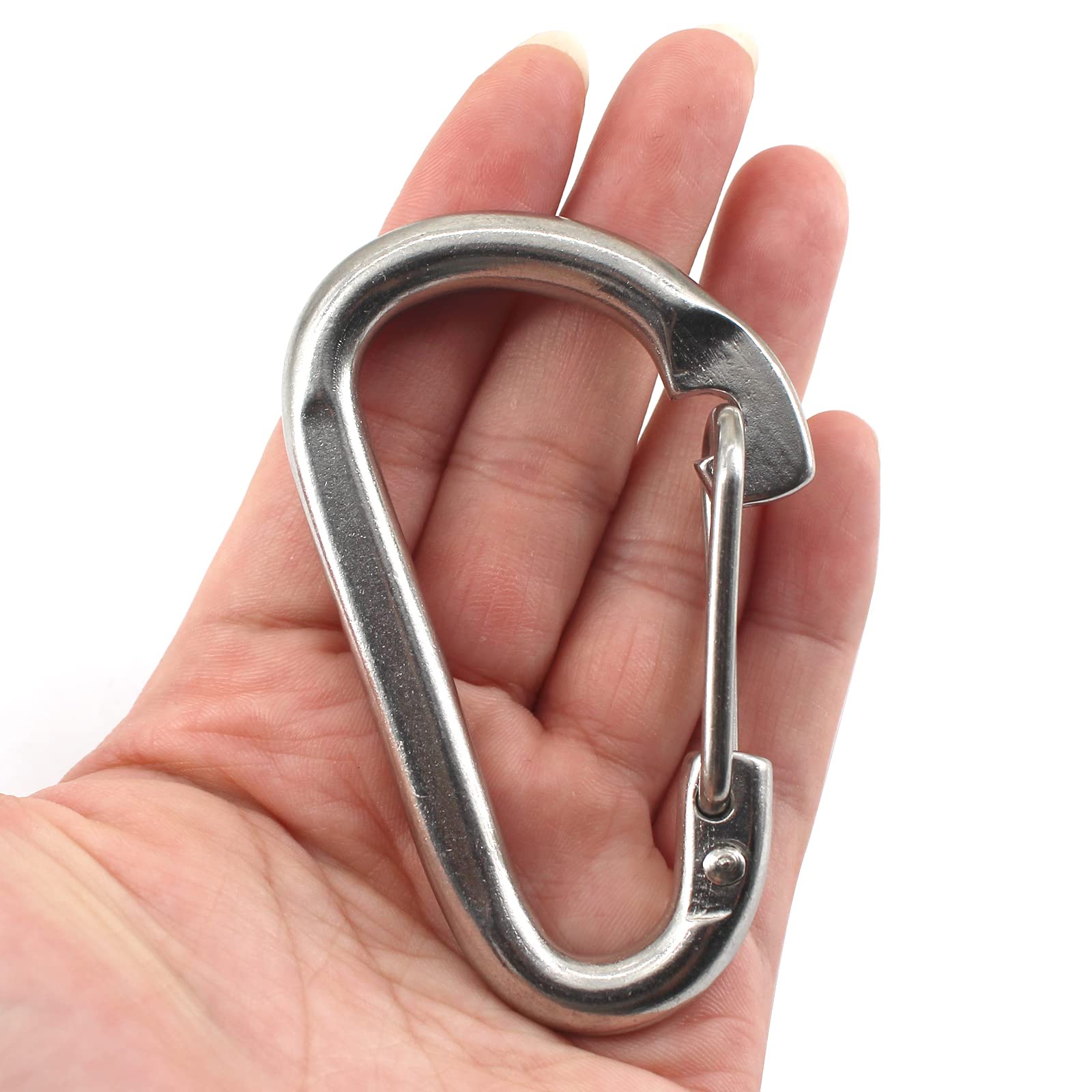EFFIET Moschettone In Acciaio Inox 10,2 Cm - Ganci A Molla Heavy Duty Per Palestra, Boxe, Amache E Escursionismo - 5